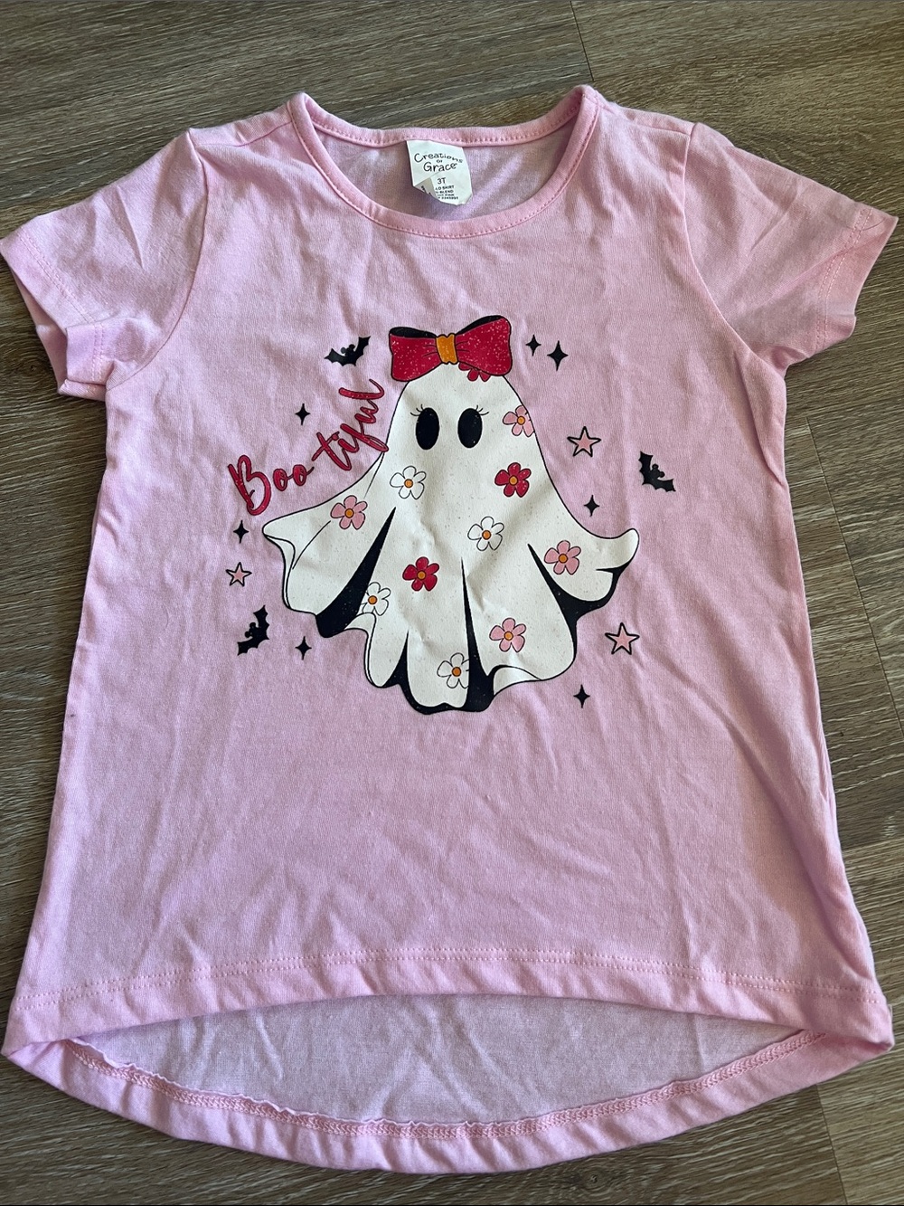 Pink 'Boo-tiful' Ghost Short Sleeve Tee